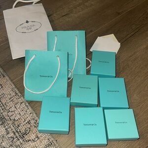 Lot of Tiffany & Co. Blue Gift Boxes and Bags Set